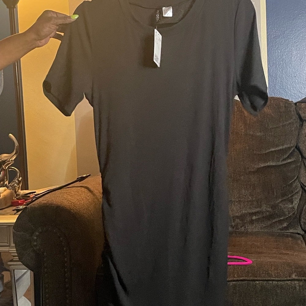 Classic Black Ruched T-Shirt Dress